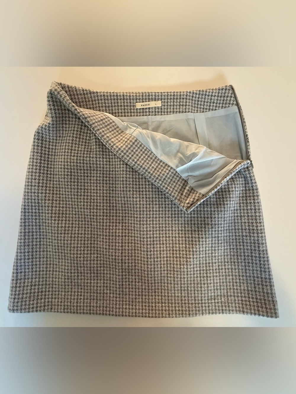PAZZO Houndstooth Wool Blend Mini Skirt Large